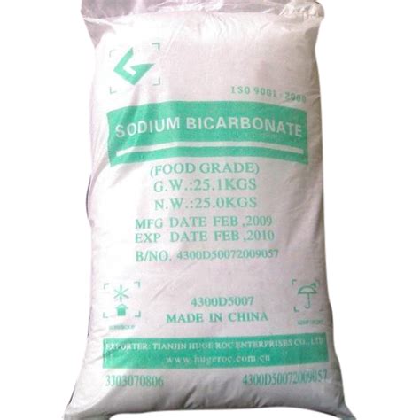 Sodium Bicarbonate Powder Packaging Type Bag Packaging Size 25 Kg