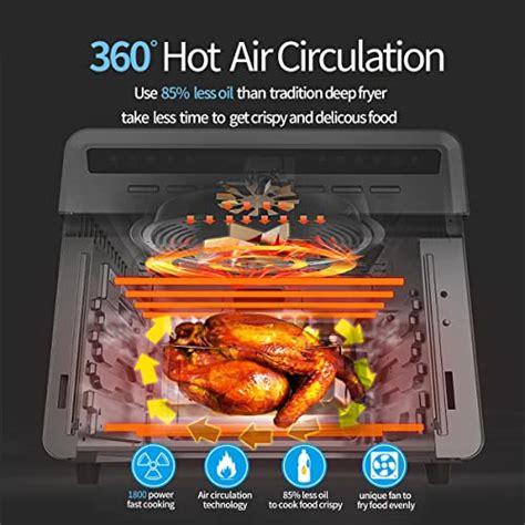 Dorahomi Air Fryer Toaster Oven Combo With 26 3qt Large Capacity Counter Top Oven 1800w