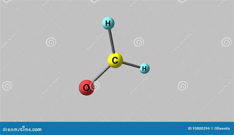 Formaldehyde Molecular Structure Isolated On Grey Stock Illustration