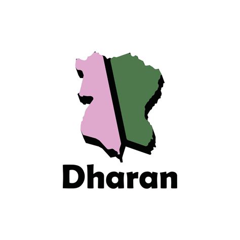 Map of Dharan design template, national borders and important cities ...