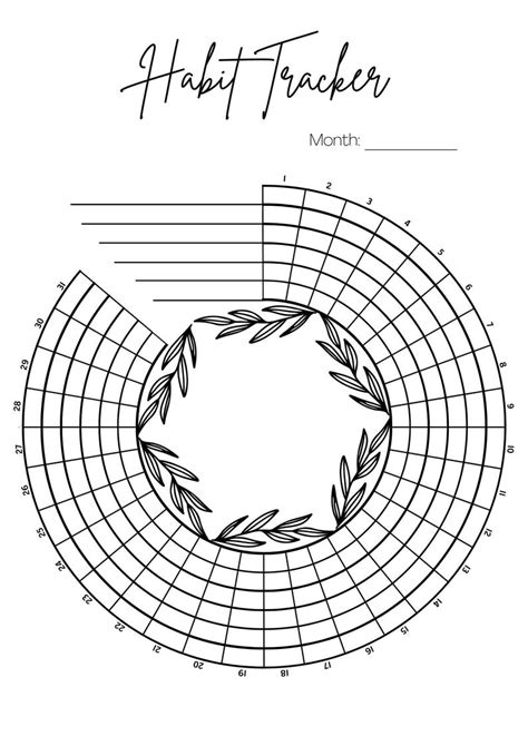 Monthly Habit Tracker Printable Pdf Simple Color In Habit Planner A4