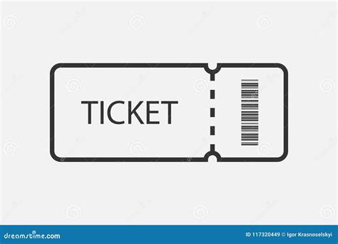 Ticket Vector Icon in Line Design. Ticket Icon with Barcode Stock ...