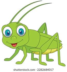 Smiling Cricket Clipart Animal Cartoon Illustration Stock Vector ...