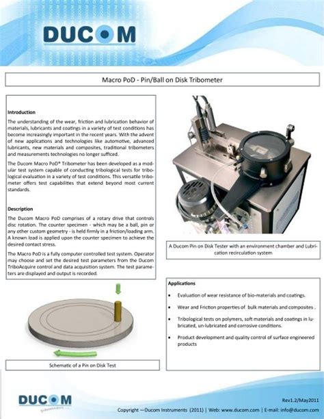 Macro PoD Pin Ball On Disk Tribometer Dora Tec