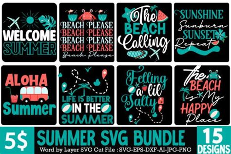 Summer Svg Bundle Beach Svg Bundle Graphic By Ranacreative Creative