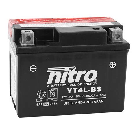 BATTERIE 12V 3 Ah NT4L BS NITRO MF SANS ENTRETIEN AVEC PACK ACIDE