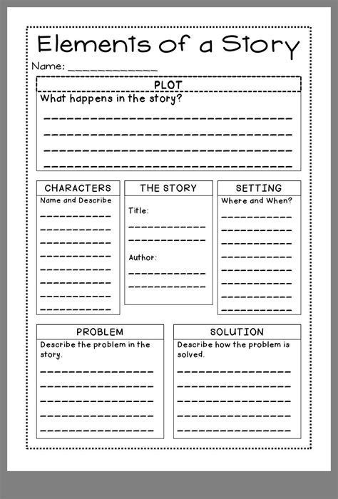 story elements worksheet  grade improve writing skills elements