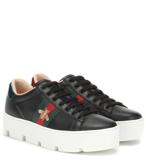 Gucci Ace Embroidered Leather Platform Sneaker Lyst