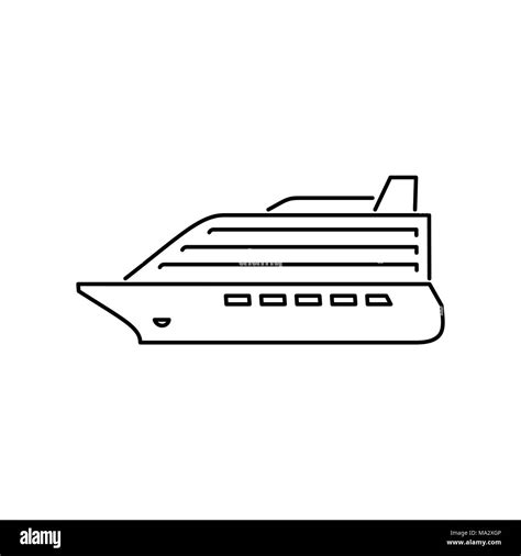 Kreuzfahrtschiff Symbol Einfache Flache Vector Illustration Stock