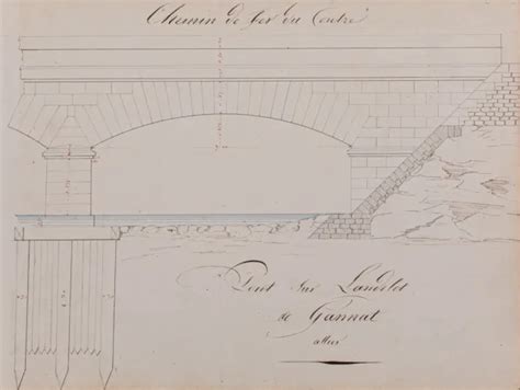 Dessin Technique Milieu Du Xixe Si Cle Pont Chemin De Fer Andelot