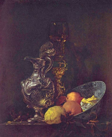 Großbild Willem Kalf Stilleben mit Krug und Früchten