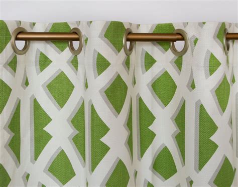 Modern Lime Green Curtains Geometric Drapes By Thefabricaffair