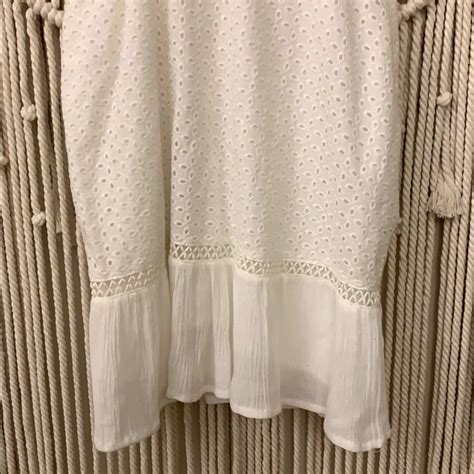 Lost Wander Cutout White Eyelet Mini Dress Gem