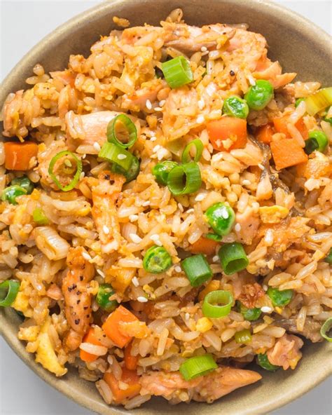 Salmon Fried Rice In 20 Minutes