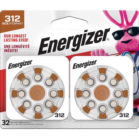 Energizer Hearing Aid Batteries Battery Size Brown Tab Pack