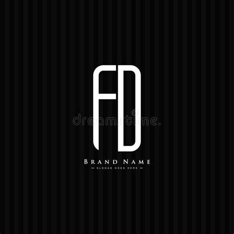 Initial Letter Fd Logo Minimal Business Logo Stock Vector
