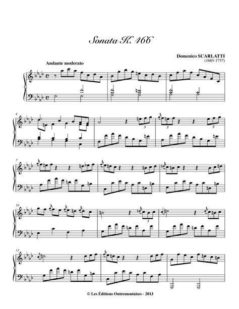 Scarlatti Domenico Keyboard Sonata In F Minor K For Piano