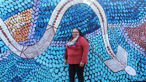 Yamatji Woman And Artist Carol Martin Reveals Giant Mural On Chapman