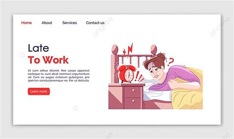 Late To Work Landing Page Vector Template Banner Template Download On