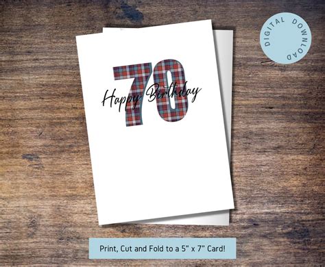 70th Birthday Scottish Inspired Card Scottish T Bday Etsy