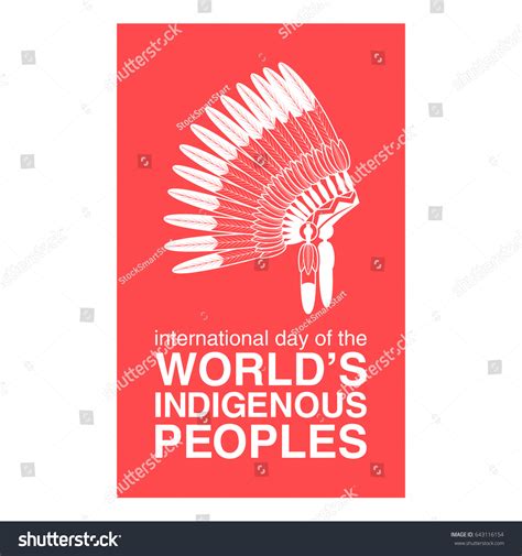 International Day Worlds Indigenous Peoples Poster Stock Illustration