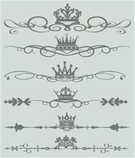 Royal crown decor vector 03 free download