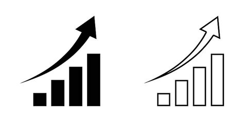 رمز رسم بياني شريطي متزايد مع سهم لأعلى ومخطط متجه المتجه توضيح مفهوم