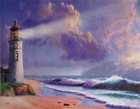 Beach Lighthouse Art Print 22x28 Lighthouse Painting Lighthouse