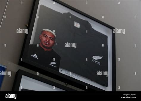 Jerry Collins' All Blacks shirt on display in the Club house at Norths ...