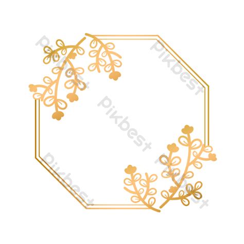 Polygonal Gold Floral Border Png Images Psd Free Download Pikbest