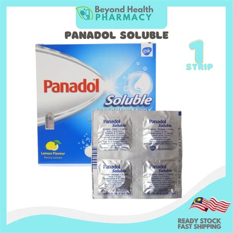 Panadol Soluble Lemon Flavour Mg Paracetamol Strip S Shopee