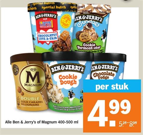 Alle Ben Jerry S Of Magnun 400 500 Ml Per Stuk Aanbieding Bij Albert