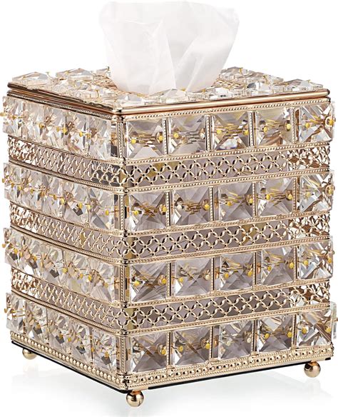 Amazon Sumnacon Square Glass Tissue Box Cover Dainty Cube Tissue