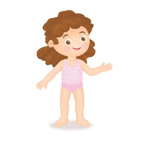 Premium Vector A Girl Showing Parts Of The Body