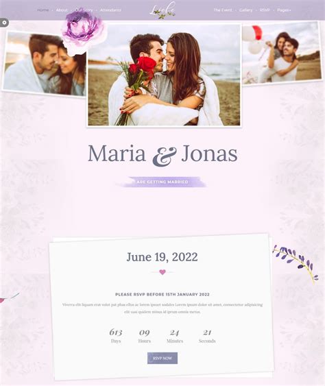 60+ Best Wedding Website Templates Free & Premium 2020 – Templatefor