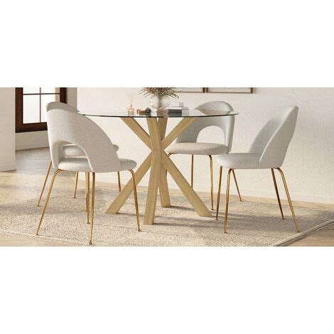 Silla De Comedor Tapizada En Tela Boucl Amarna