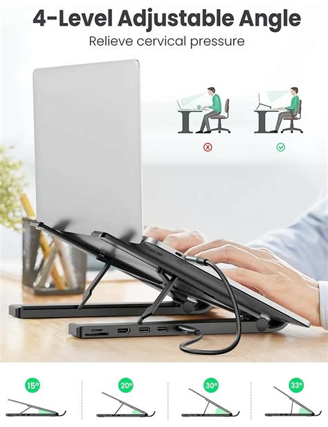 Ugreen In Portable Laptop Stand And In Usb C Hub Cm Black