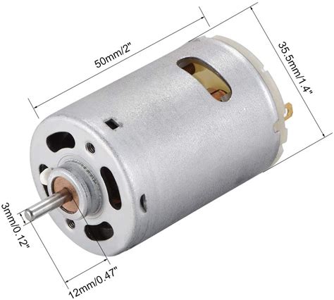 Sourcing Map DC Motor 24V 3800RPM Electric Motor Round Shaft For RC