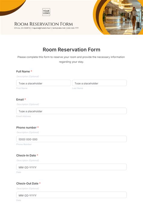 Free Reservation Templates Edit Online And Download