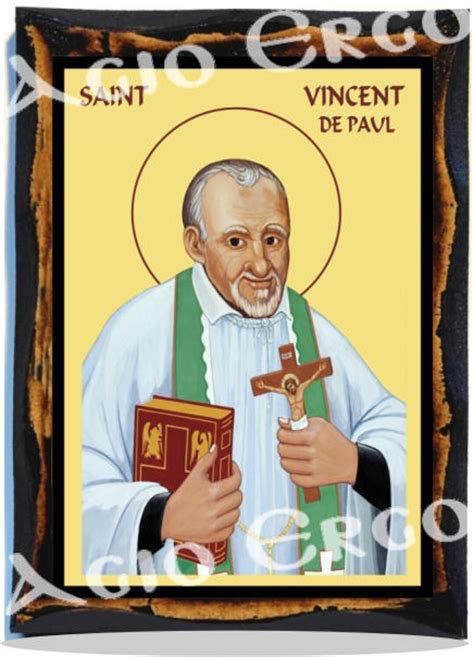 Saint Vincent De Paul Christian Roman Catholic Icon On Wood Etsy Uk