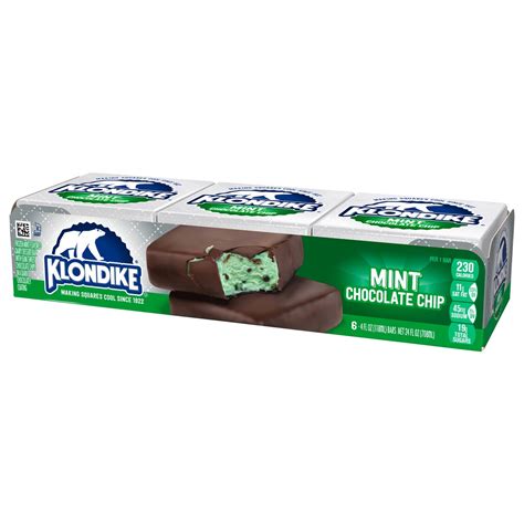 Klondike Frozen Dairy Dessert Bars Mint Chocolate Chip 4 Fl Oz 6