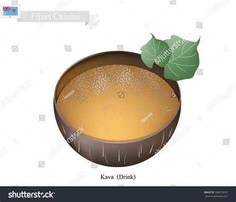 Fijian Cuisine Illustration Kava Drink Traditional Stock Vector