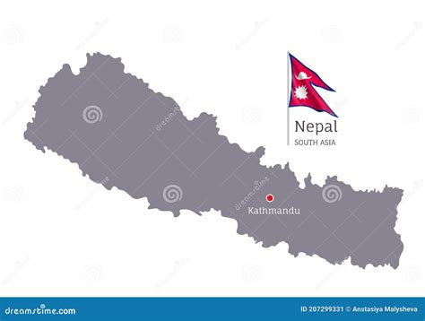 Silhouette Of Nepal Country Map Stock Illustration Illustration Of