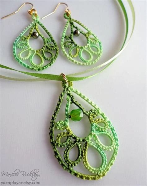 Tatting Pattern Trendy Teardrop Earrings Or Pendant Pdf Instant