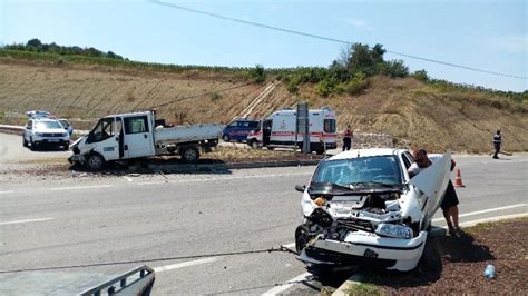 Tekirdağ da trafik kazası 3 yaralı Tekirdağ