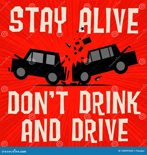 Poster Concept Text Stay Alive Dont Drink And Drive Stock Vector