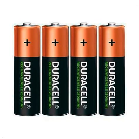 Ripley PILAS RECARGABLES DURACELL AA X8 UND 2500 MAH 100 RECARGAS