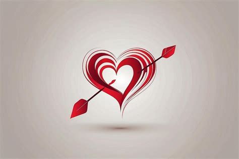 Premium Photo Abstract Love Logo And Arrow Design Vector Red Color