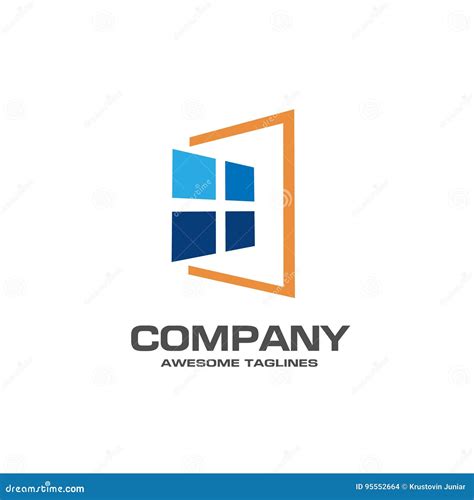 Window Logo Template Vector Stock Vector - Illustration of house ...