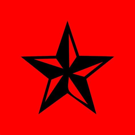 Five Point Nautical Star On Red Digital Art By Greg Noblin Fine Art